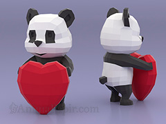 Panda avec un coeur